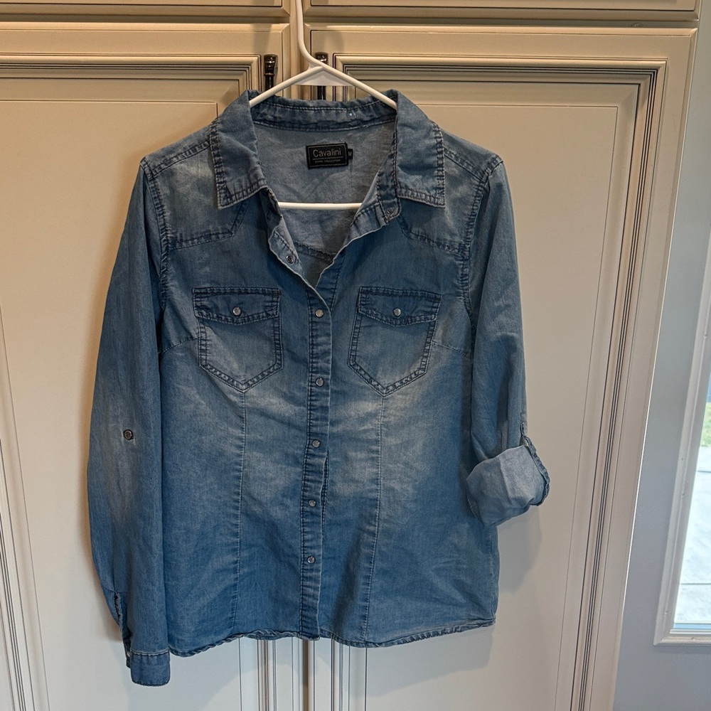 Cavalini Blue Button Down Shirt